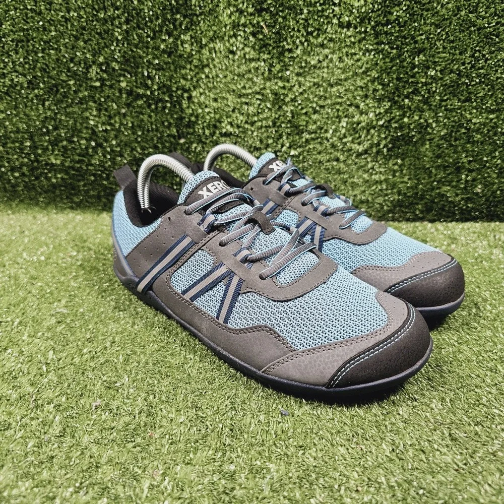 Xero Prio Blue Grey Minimalist Athletic Running Shoes Womens Size 9.5